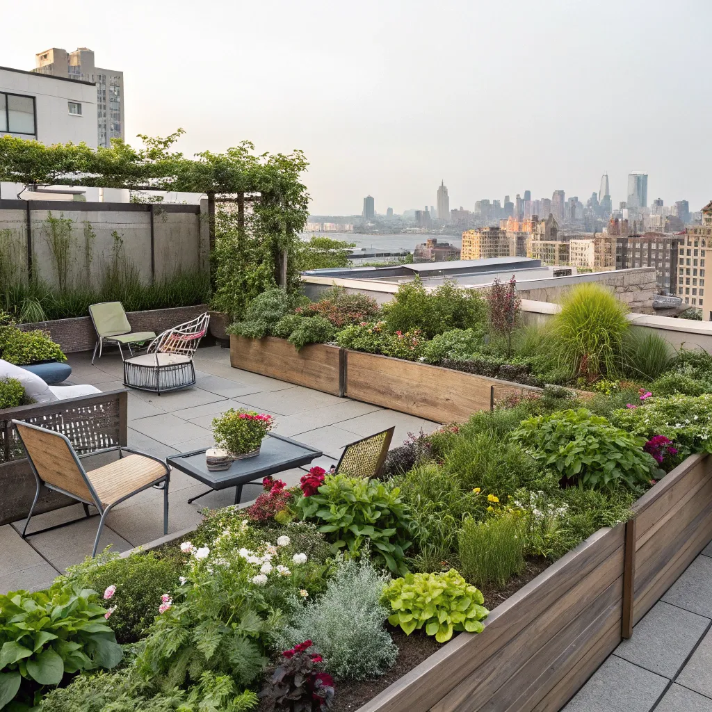 Conceptual rooftop garden design plan